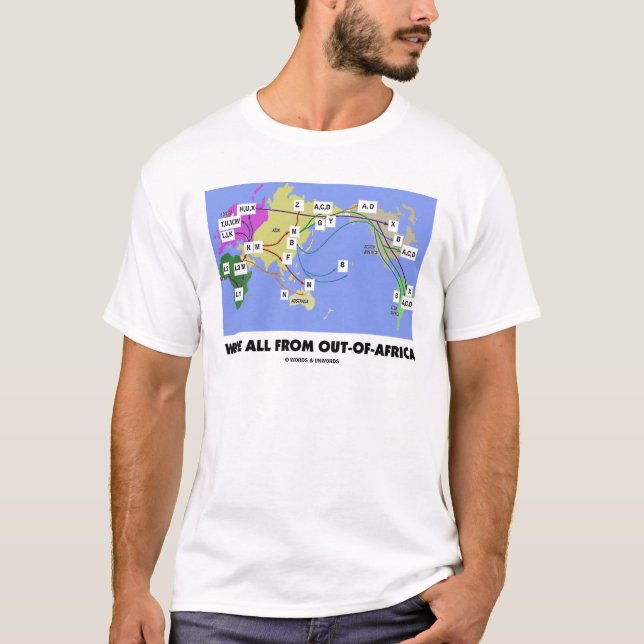 Camiseta Somos todos de Hacia fuera-De-África (Haplogroup) (Anverso)