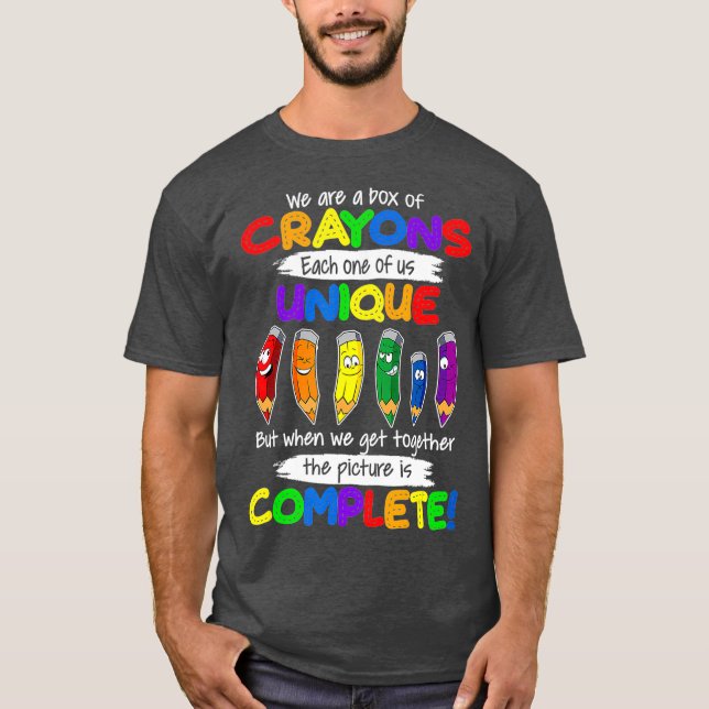 Camiseta Somos Una Caja De Crayones Cada Uno De Nosotros Ún (Anverso)