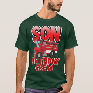 Camiseta Son Birthday Crew Fire Truck Firefighter Birthday