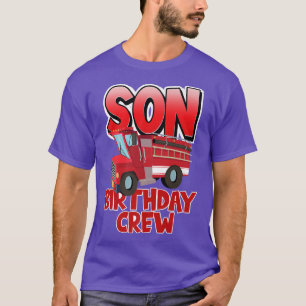 Camiseta Son Birthday Crew Fire Truck Firefighter Birthday 