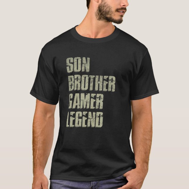 Camiseta Son Brother Gamer Legend For Teenage Boys Christma (Anverso)