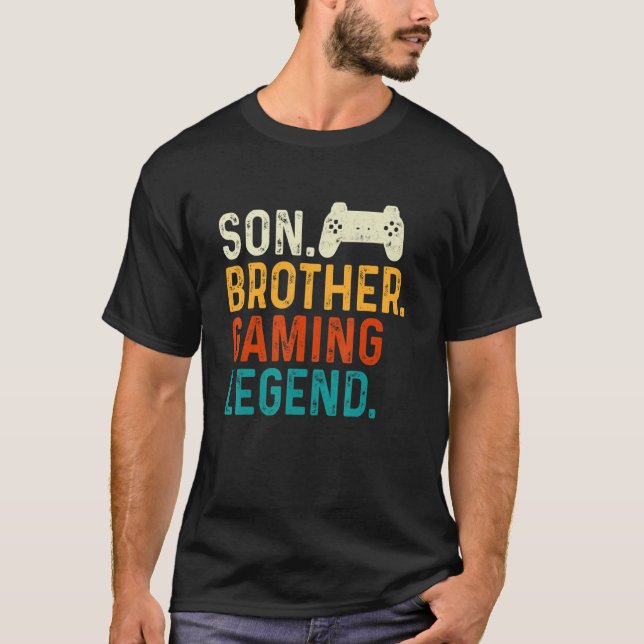 Camiseta Son Brother Gaming Legend Gamer Video Gamer Pc Ner (Anverso)