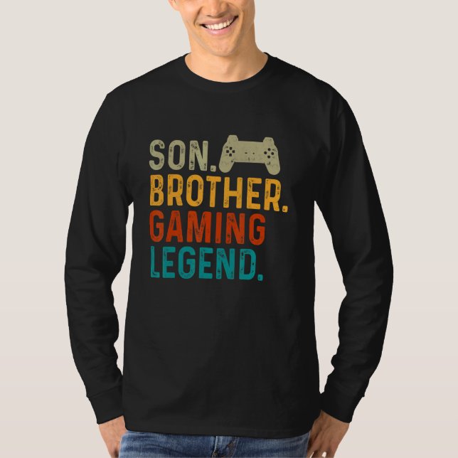 Camiseta Son Brother Gaming Legend Gamer Video Gamer Pc Ner (Anverso)