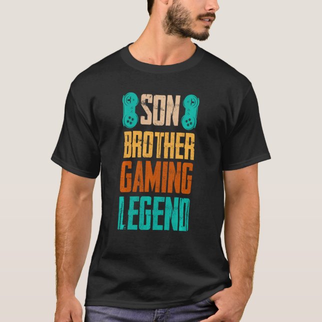 Camiseta Son Brother Gaming Legend Geek Funny Gaming Clothi (Anverso)
