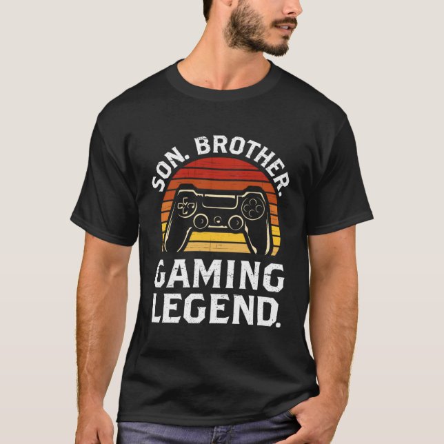 Camiseta Son Brother Gaming Legend Teenage Boy Gaming (Anverso)