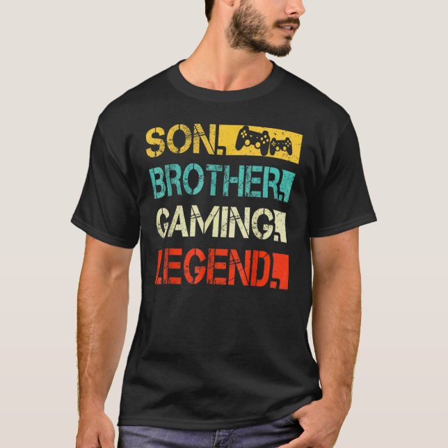 Camiseta Son Brother Gaming Legend Video Gamer Para Niños (Anverso)