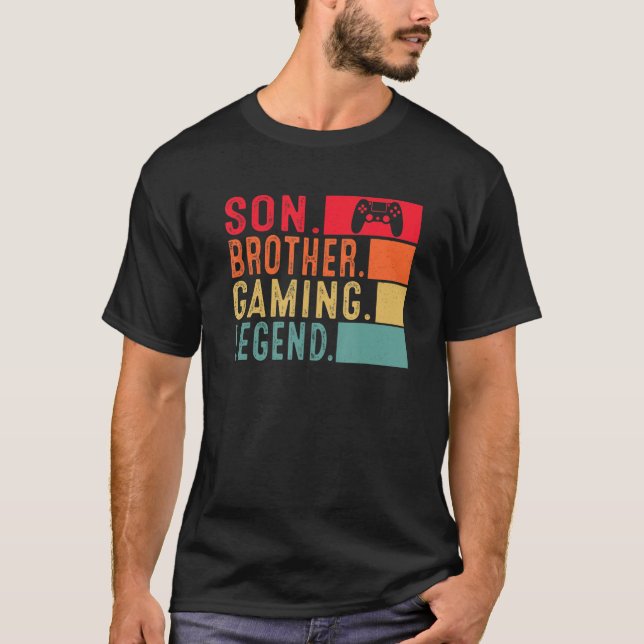 Camiseta Son Brother Gaming Legend Video Gamer Para Niños K (Anverso)