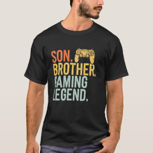 Camiseta Son Brother Gaming Leyenda Retro Gamer Niños Me