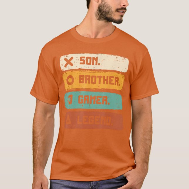 Camiseta Son Brother Video Gamer Legend Gaming Men Boys een (Anverso)