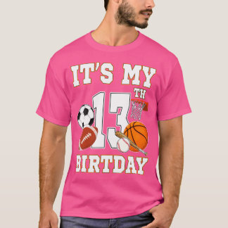 Camiseta Son Mis 13 Años Deportivos De Las Bolas De 13 Años