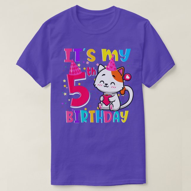Camiseta Son mis regalos de cumpleaños a 5 años Chica graci (Diseño del anverso)