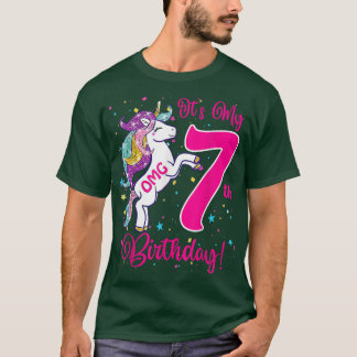 Camiseta Son Mis Siete Ropas De Unicornio De Cumpleaños Par