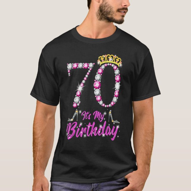 Camiseta Son mis zapatos de cumpleaños número 70, reina Tia (Anverso)