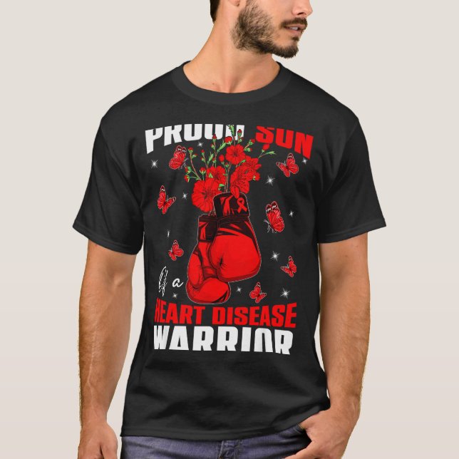 Camiseta Son Of A Heart Warrior Heart Disease Awareness Box (Anverso)