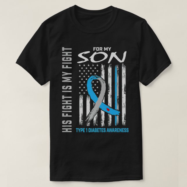 Camiseta Son Tipo Uno Diabetes Sensibilización Cinta Americ (Diseño del anverso)