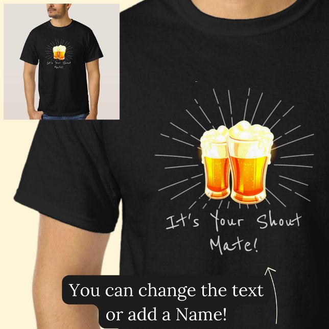 Camiseta Son tus lentes de cerveza grita en negro (Subido por el creador)