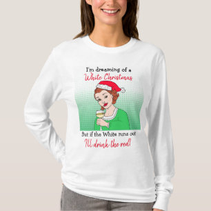 Camiseta Soñando con Navidades blancos, humor divertido de 