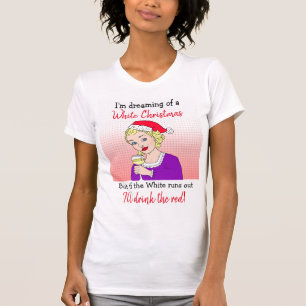 Camiseta Soñando con Navidades blancos, humor divertido de 