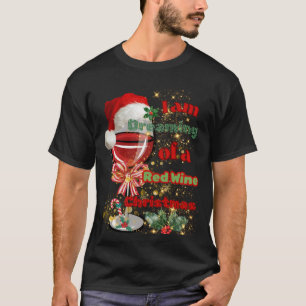Camiseta Soñando con un Navidad de vino rojo.