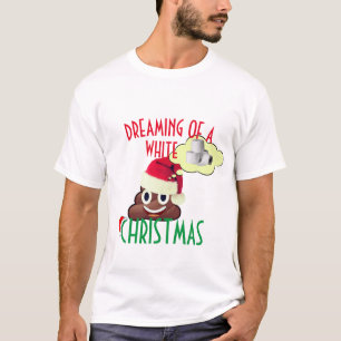 Camiseta Soñando con una Emoji cómica de poop de Navidades 