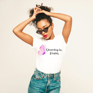 Camiseta "Soñando en pasteles" Suave Feminina Estética