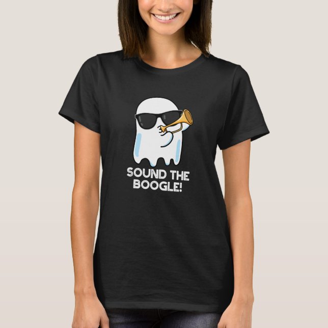 Camiseta Sonar El Funny Ghost Bugle Pun Dark BG (Anverso)