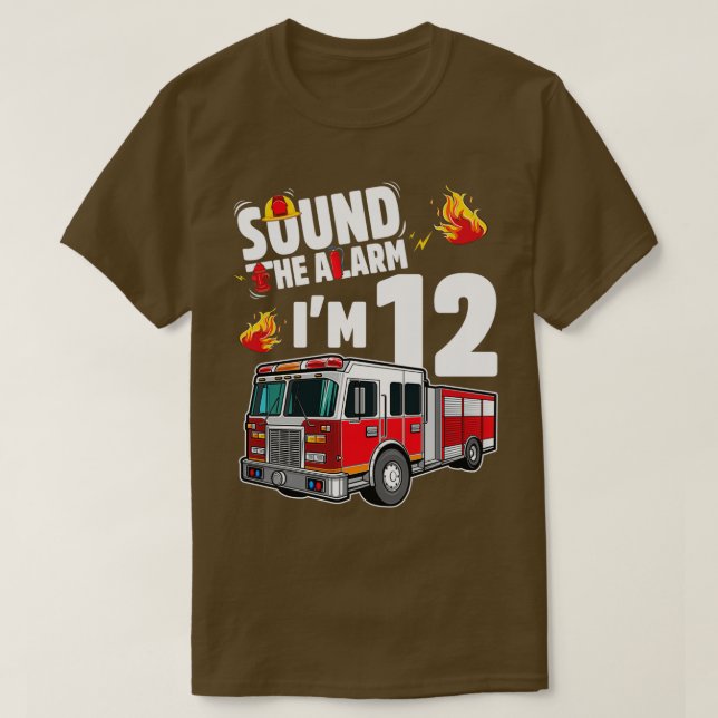 Camiseta Sonar la alarma Kids Firetruck fiesta de cumpleaño (Diseño del anverso)