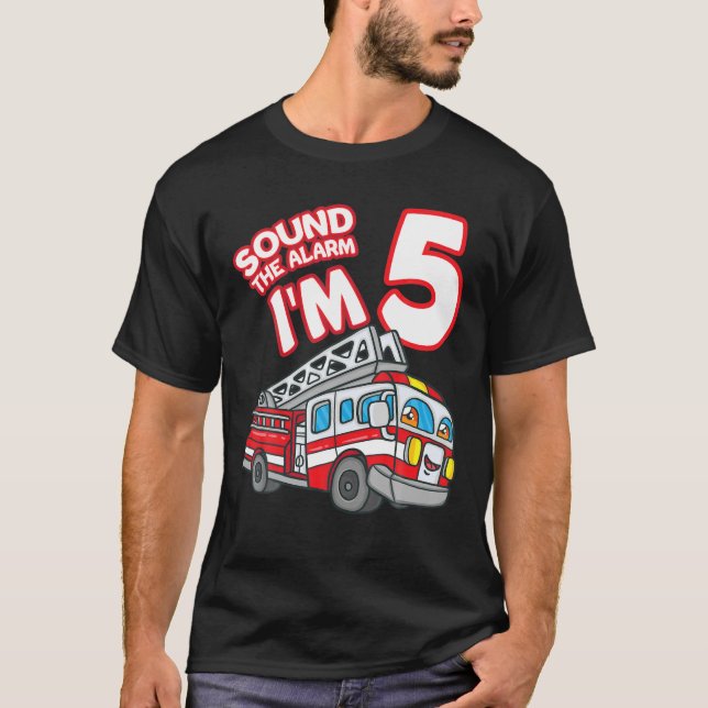 Camiseta Sonar La Alarma Soy 5 Bombero De Bomberos 5º (Anverso)