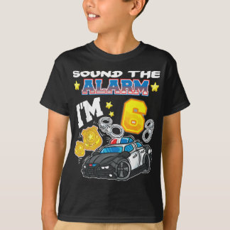 Camiseta Sonar la alarma, soy 6 policías, 6to cumpleaños