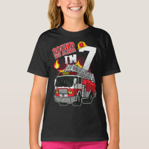 Camiseta Sonar la alarma soy Chica de bomberos de 7 años
