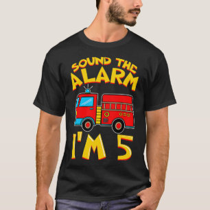 Camiseta Sonar la alarma soy el niño bombero 5 cumpleaños 5