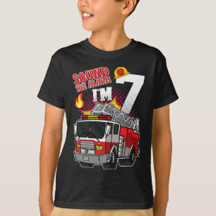 Camiseta Sonar la alarma, soy el niño bombero de 7 años