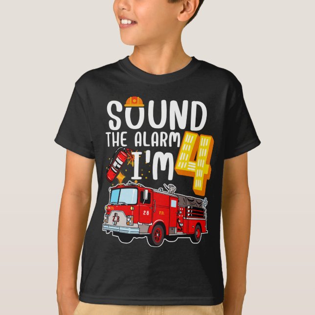 Camiseta Sonar la alarma soy el niño bombero del motor de b (Anverso)