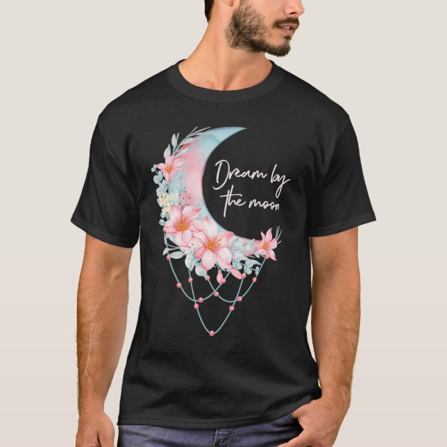 Camiseta Soñar Por La Luna Catcher Flores De Lilies Rosa Az (Anverso)