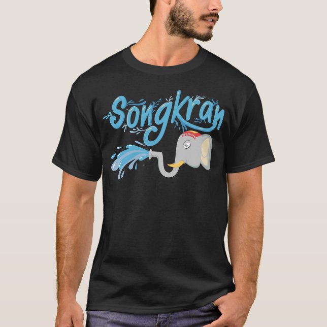 Camiseta Songkran Agua para pulverización de elefantes (Anverso)
