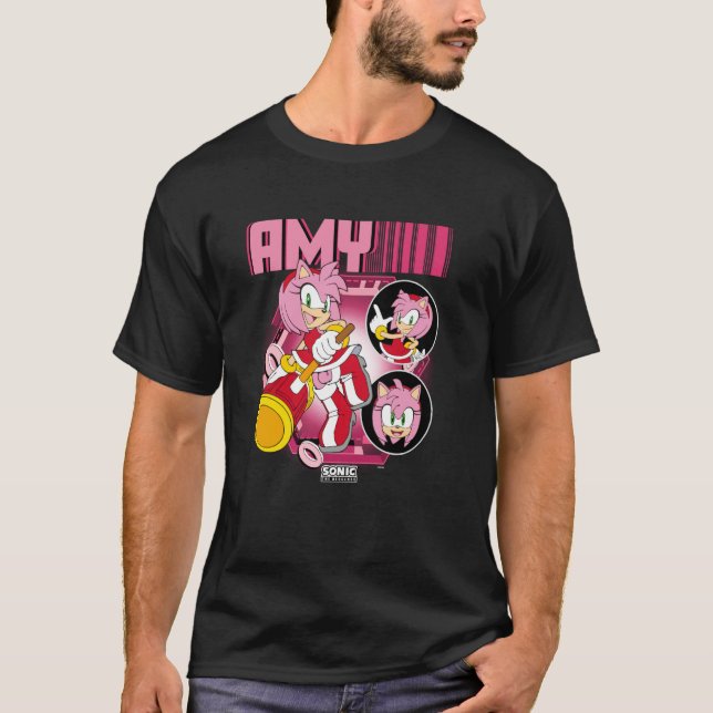 Camiseta Sonic The Hedgehog Amy Rosa Poster Multi Pose (Anverso)