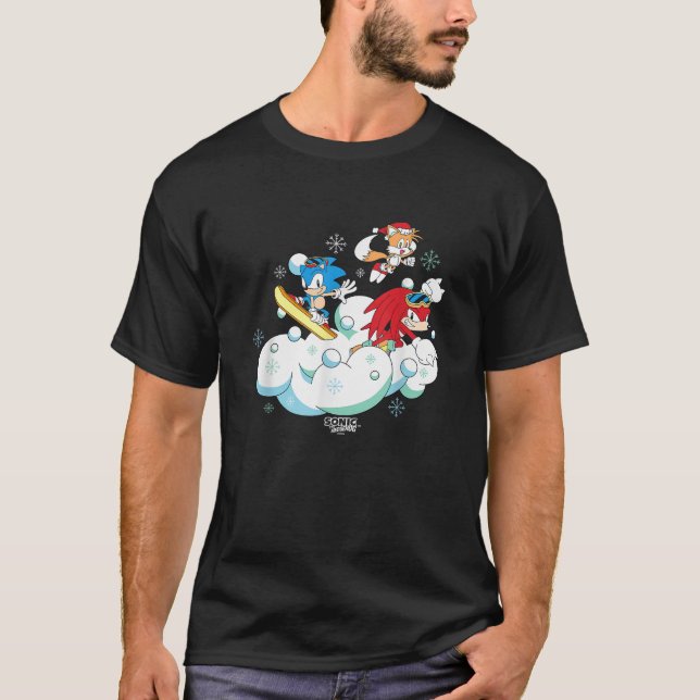 Camiseta Sonic The Hedgehog Christmas Main Trio Fun In The  (Anverso)