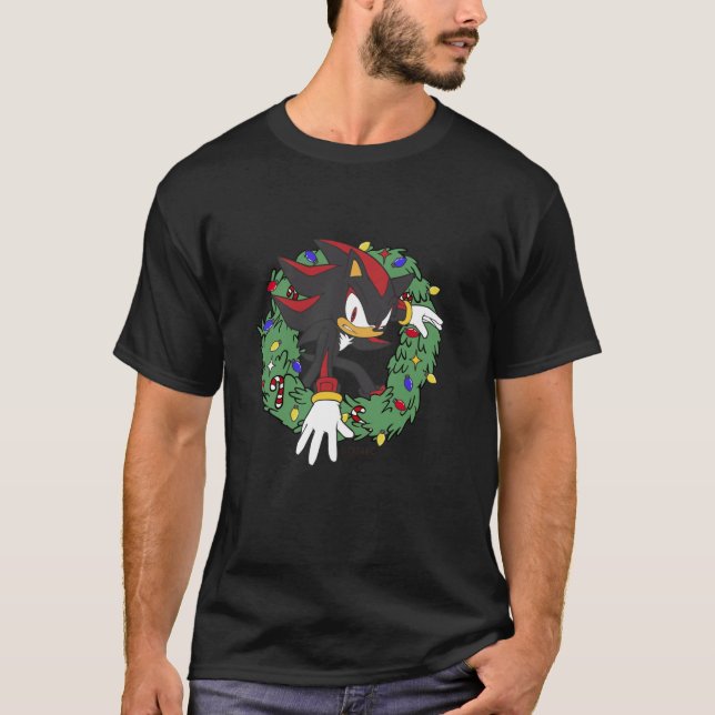 Camiseta Sonic The Hedgehog Navidades Shadow X Mas Wreath (Anverso)