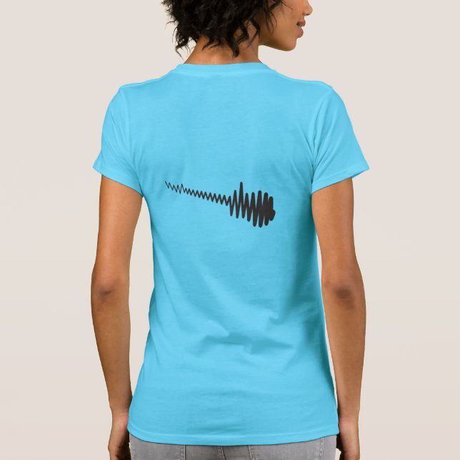 Camiseta Sonido de guitarra de forma de onda negro eléctric (Reverso)