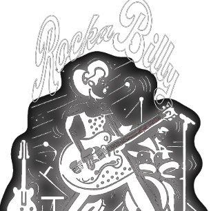 Camiseta Sonido de guitarra Rockabilly Vintage