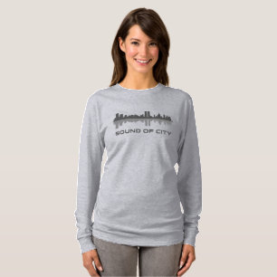 Camiseta Sonido de la ciudad   Larga manga de las mujeres