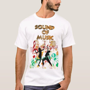 Camiseta Sonido de música bailando coloridos hombres
