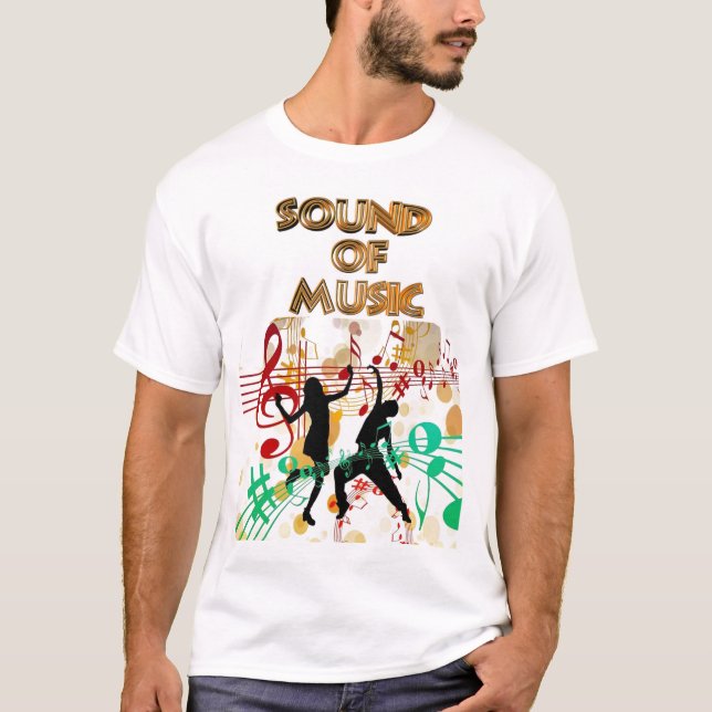 Camiseta Sonido de música bailando coloridos hombres (Anverso)