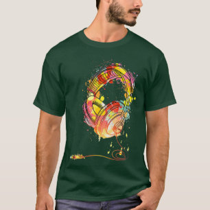 Camiseta Sonido musical para audífonos de DJ