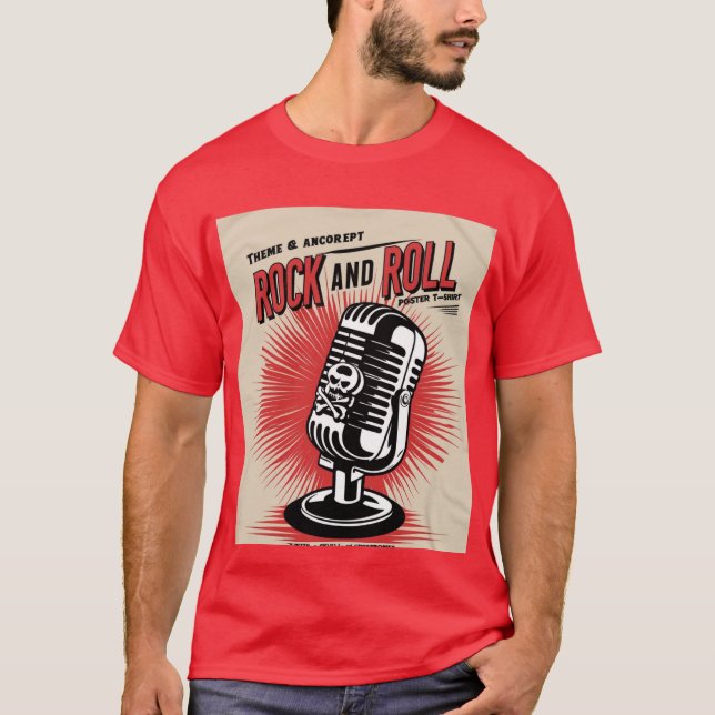 Camiseta "Sonido rebelde: Poster de rock de micrófono de ép (Anverso)