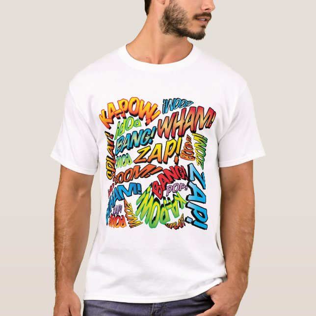 Camiseta Sonidos de arte pop de cómic (Anverso)