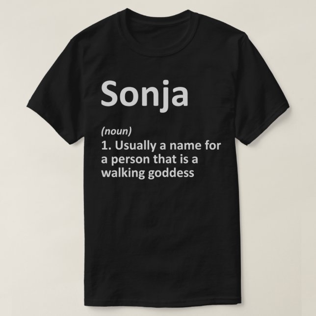 Camiseta SONJA Definition Personalized Name Funny Birthday  (Diseño del anverso)