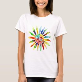 Camiseta Sonnenblume in Regenbogenfarben