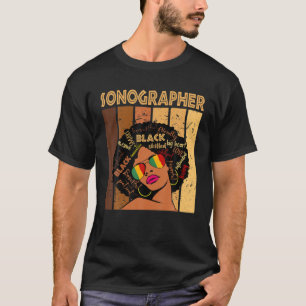 Camiseta Sonógrafa Afroamericana Mujeres Afro-Americanas Bl