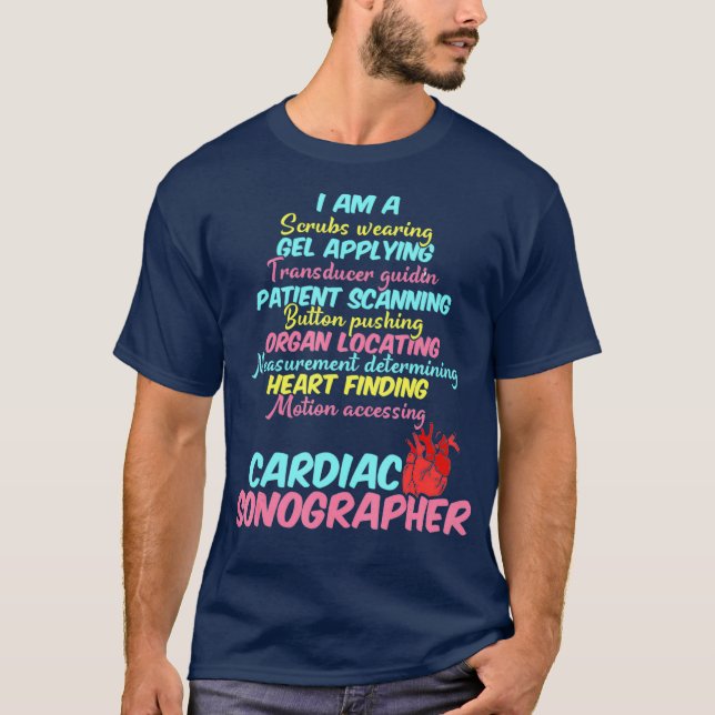 Camiseta Sonógrafo Cardiaco Echo Tech Aplicando RDCS (Anverso)